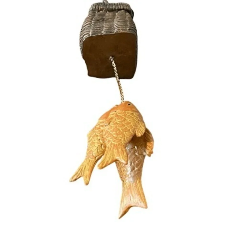 Vintage Style Fisherman Clown Hanging Ornament Mobile with Creel and‎ Fish